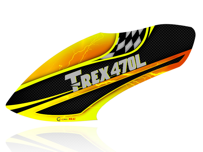 XLC-T470L-01(Yellow Thunder)-Trex 470L Dominator FULL CARBON can